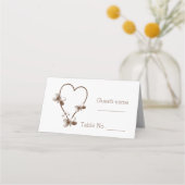 Chocolade hart en vlinders ontwerp bruiloft plaatskaartje (Voorkant)