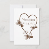 Chocolade hart en vlinders ontwerp bruiloft RSVP kaartje (Voorkant)