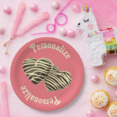 Chocolade hart roze schattig liefde papieren bordje (Feest)
