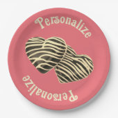 Chocolade hart roze schattig liefde papieren bordje (Voorkant)