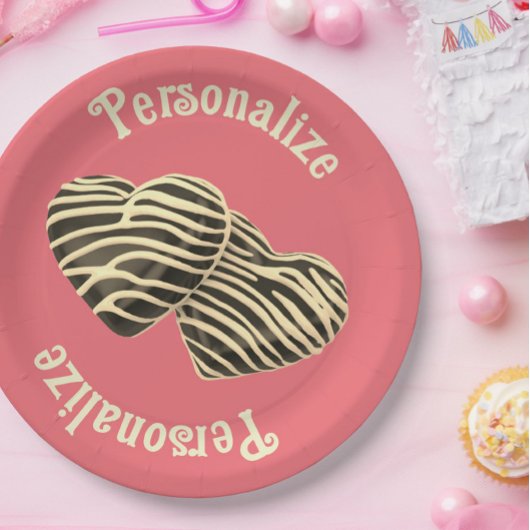 Chocolade hart roze schattig liefde papieren bordje