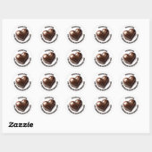 Chocolade hart snoep gunst dank je liefde zoet ronde sticker (Vel)