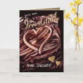 Chocolade Hart Tekenen Goud Harten Grappige Liefde Kaart (Gele Bloem)