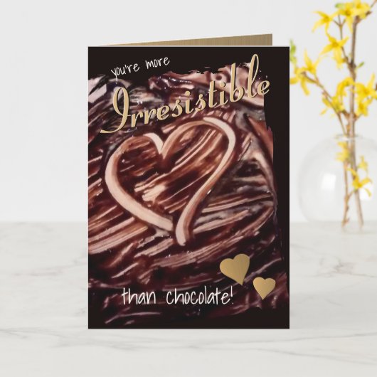 Chocolade Hart Tekenen Goud Harten Grappige Liefde Kaart (Gele Bloem)