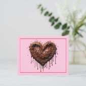 Chocolade hart Valentijn Briefkaart (Staand voorkant)
