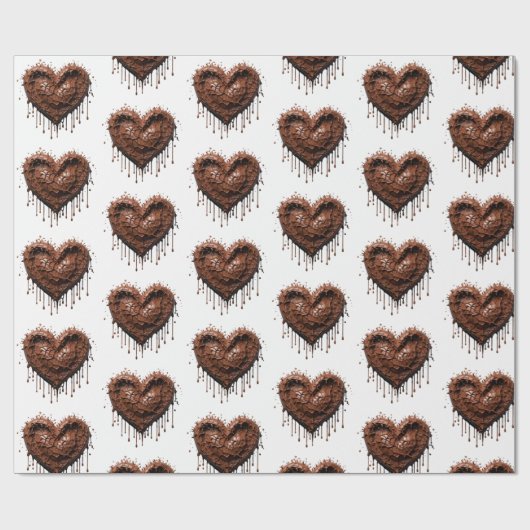 Chocolade hart Valentijn Cadeaupapier (Vlak)