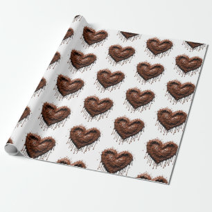 Chocolade hart Valentijn Cadeaupapier