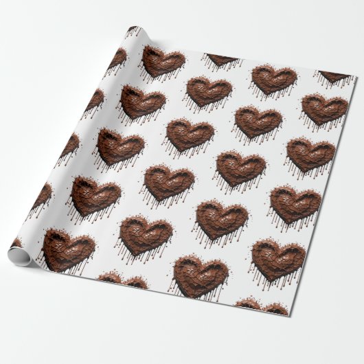 Chocolade hart Valentijn Cadeaupapier (Uitgerold)