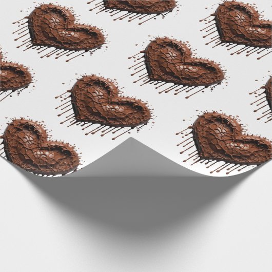 Chocolade hart Valentijn Cadeaupapier (Hoek)