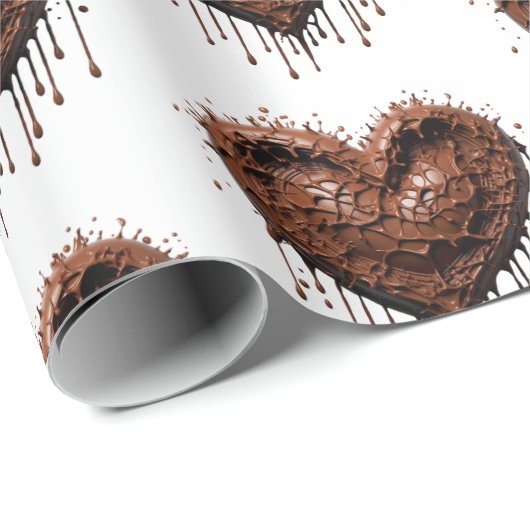 Chocolade hart Valentijn Cadeaupapier (Rol Hoek)