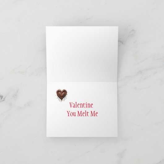 Chocolade Hart Valentijn Feestdagen Kaart (Binnen)