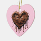 Chocolade hart Valentijn Keramisch Ornament (Links)
