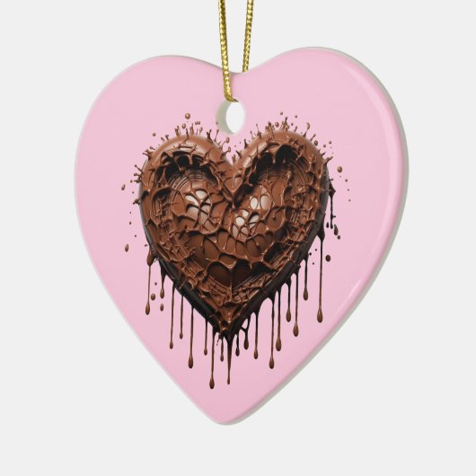 Chocolade hart Valentijn Keramisch Ornament (Links)