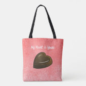 Chocolade Hart Valentijnsdag Tote Bag (Achterkant)