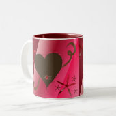 Chocolade Harten Tweekleurige Koffiemok (Voorkant links)