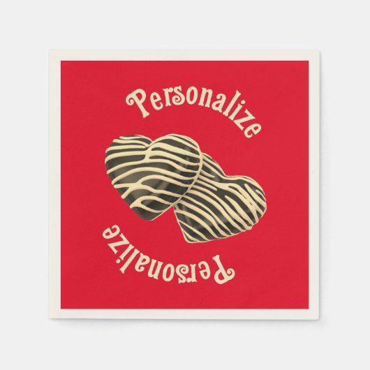 Chocolade hartje rood cute liefde servet (Voorkant)