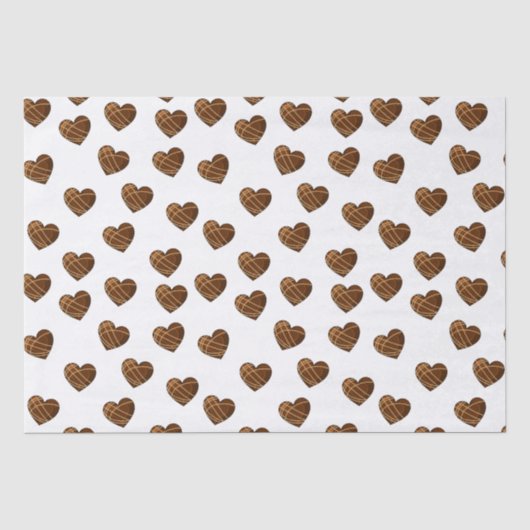 Chocolade Hartjes Snoep Tissuepapier (Voorkant)