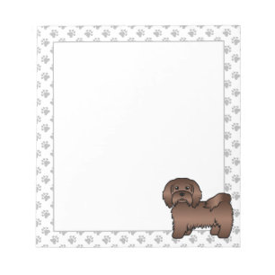 Chocolade Havanese Mooie Cartoon Hond Illustratie Notitieblok
