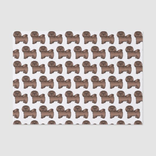 Chocolade Havanese Mooie Cartoon Hond Patroon Tissuepapier (Voorkant)