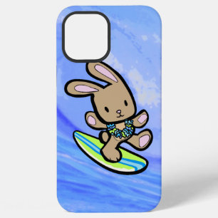 Chocolade Hawaiaanse Surfende Konijn Lime en Blauw iPhone 12 Pro Max Hoesje