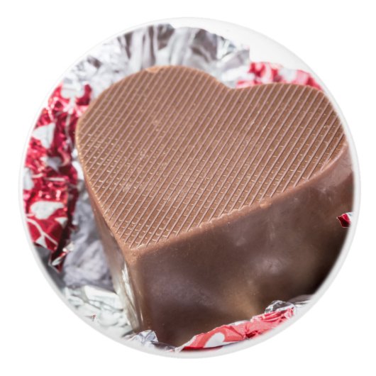 Chocolade Heart Keramische Knop (Voorkant)