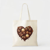 Chocolade Heart Tote Bag (Voorkant)