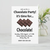 Chocolade Het Is Tijd Voor Chocolade Feestje Kaart (Staand voorkant)