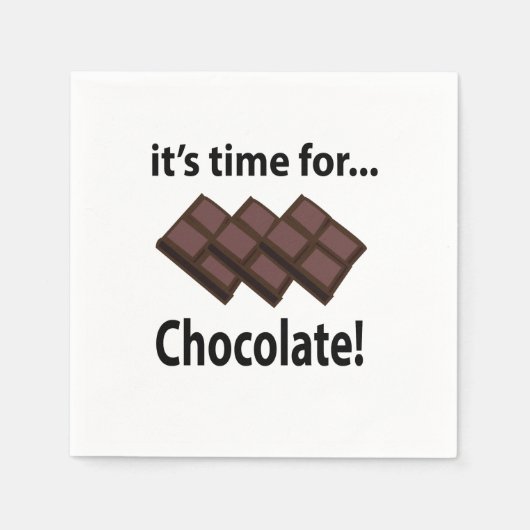 Chocolade Het Is Tijd Voor Chocolade Feestje Servet (Voorkant)