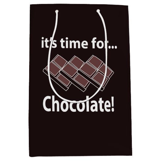 Chocolade Het is tijd voor chocolade Medium Cadeauzakje (Voorkant)