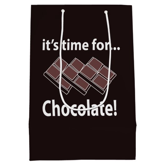 Chocolade Het is tijd voor chocolade Medium Cadeauzakje (Achterkant)