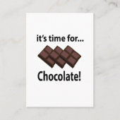 Chocolade Het is tijd voor chocolade Visitekaartje (Voorkant)