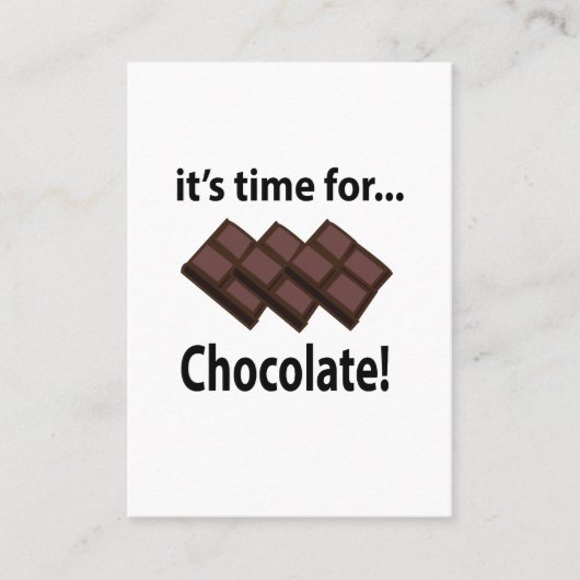 Chocolade Het is tijd voor chocolade Visitekaartje (Voorkant)