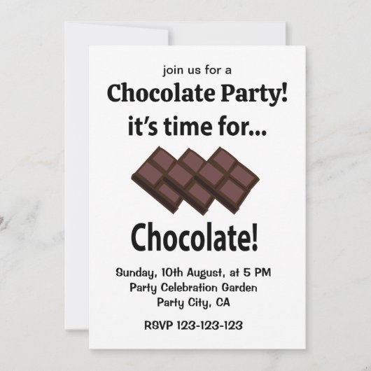 Chocolade Het Is Tijd Voor Een Chocoladefeestje Kaart (Voorkant)