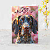 Chocolade Hond Moederdag Kaart (Gele Bloem)