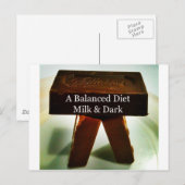 Chocolade-Humor - een gebalanceerd dieet Briefkaart (Voorkant / Achterkant)