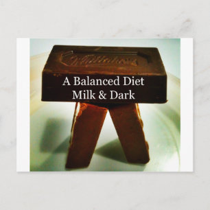 Chocolade-Humor - een gebalanceerd dieet Briefkaart