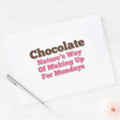 Chocolade Humor Gezegde Ovale Sticker (Envelop)