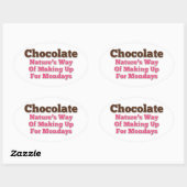 Chocolade Humor Gezegde Ovale Sticker (Vel)