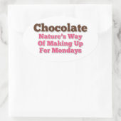 Chocolade Humor Gezegde Ovale Sticker (Tas)