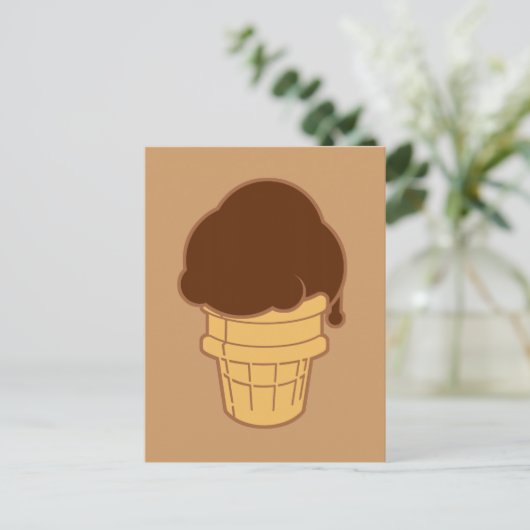 Chocolade Ice Cream Cone Briefkaart (Staand voorkant)