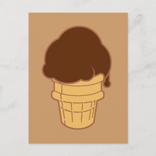 Chocolade Ice Cream Cone Briefkaart (Voorkant)