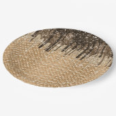 Chocolade Ice Cream Cone Glitter Druppels Papieren Bordje (Gekanteld)