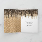 Chocolade Ice Cream Cone Glitter Druppels Verjaard Kaart (Binnen)