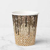Chocolade Ice Cream Cone Glitter Druppels Verjaard Papieren Bekers (Achterkant)