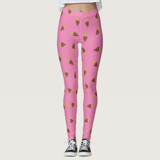 Chocolade Ice Cream Cone Leggings (Voorkant)