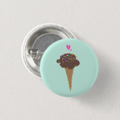 Chocolade Ice Cream Cone Ronde Button 3,2 Cm (Voorkant /achterkant)