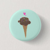 Chocolade Ice Cream Cone Ronde Button 3,2 Cm (Voorkant)