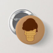 Chocolade Ice Cream Cone Ronde Button 5,7 Cm (Voorkant /achterkant)