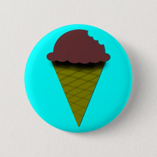 Chocolade Ice Cream Cone Ronde Button 5,7 Cm (Voorkant)