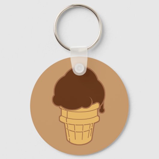Chocolade Ice Cream Cone Sleutelhanger (Voorkant)